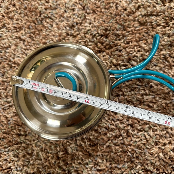 Nesting Stainless Steel Camping Cookware Set with Silicone Handles and Mesh Bag - Picture 7 of 8